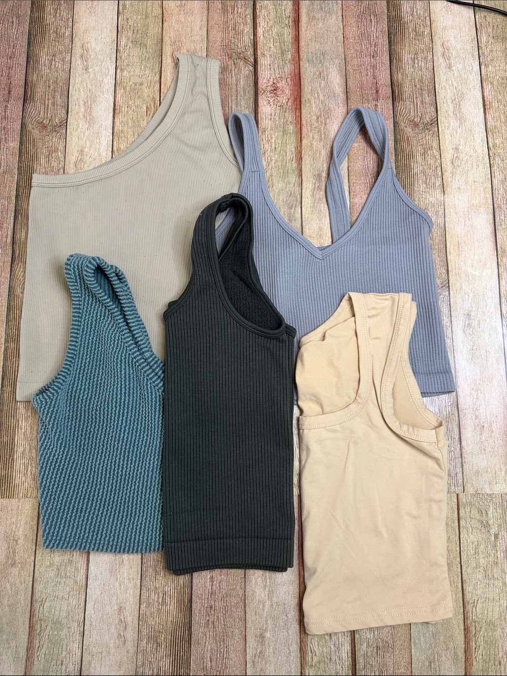 Multiple Ribbed Tank Crop Set